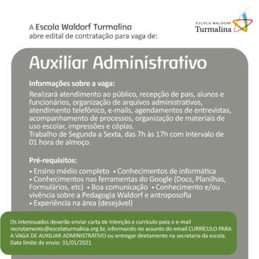 Edital de contratação para Auxiliar Administrativo