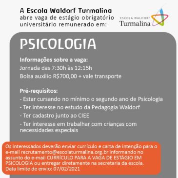 Vaga de estágio em Psicologia